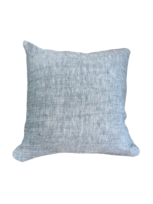 Ocean blue square linen cushion