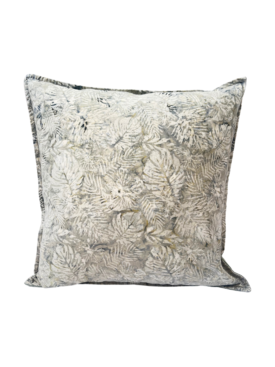 Palm Leaves linen screen printed cushion coastal style