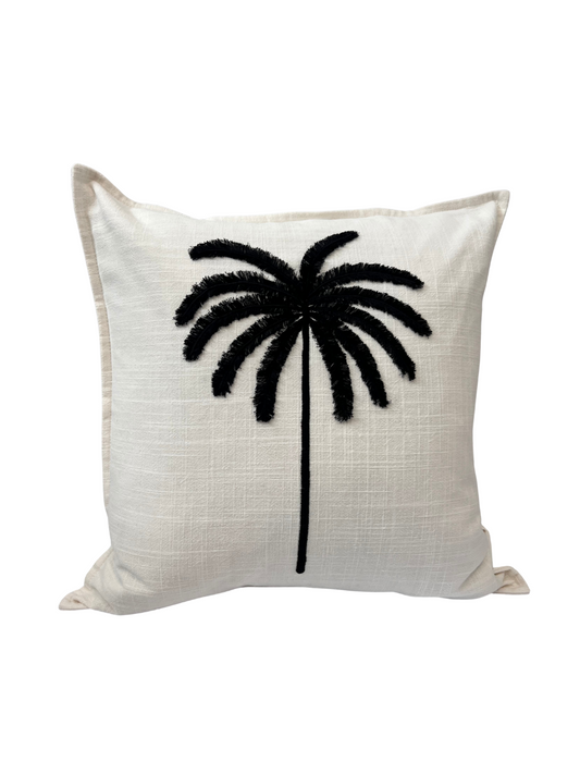 Palma Cushion Cover - Black on Ivory